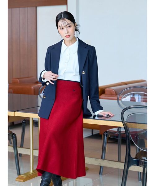 TONAL(トーナル)の「【POLOBCS】ニットフレアスカート(スカート・レディース・ネイビー/レッド/オフホワイト・MEDIUM)」の20枚目の写真