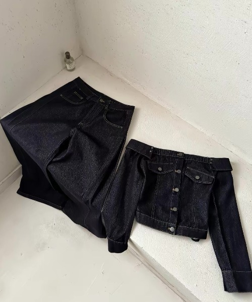 CELENA BEATS(セレナビーツ)の「オフショルダーデニムセットアップ(セットアップ・レディース・ブラック・S/L/M)」の12枚目の写真