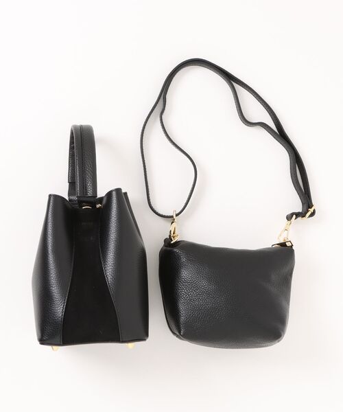 AULENTTI(オウレンティ)の「【AULENTTI/オウレンティ】ワンハンドルバケツ型バッグ 2WAY FB-5976-DOSC(ショルダーバッグ・レディース・ブラック/ダークブラウン・FREE)」の13枚目の写真