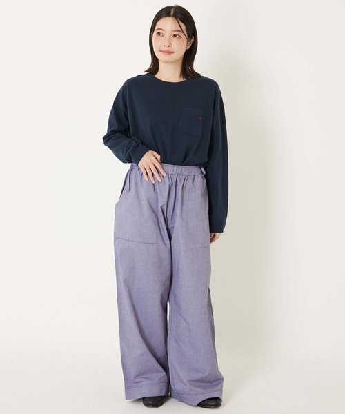 HOLLYWOOD RANCH MARKET(ハリウッドランチマーケット)の「インディアンオックスフォード イージーパンツ(その他パンツ・レディース・ブルー/ホワイト・ONE SIZE)」の13枚目の写真