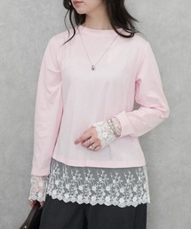 シアーレースドッキングTシャツ