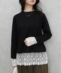 シアーレースドッキングTシャツ
