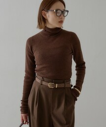 モヘア混ハイネックニットプルオーバー