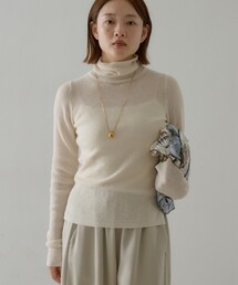 モヘア混ハイネックニットプルオーバー