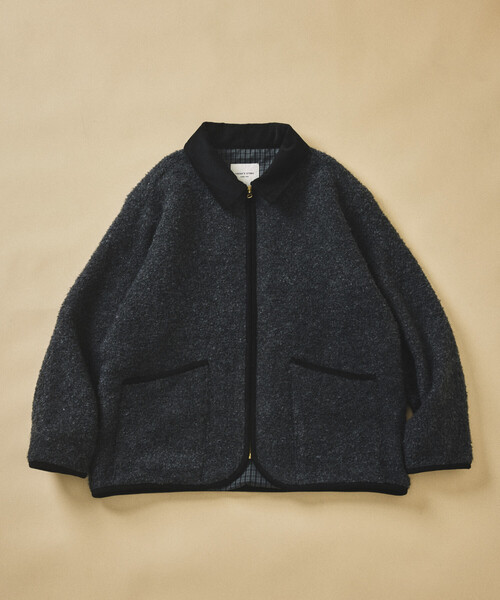 FREAK'S STORE（フリークスストア）の「襟コーデュロイ ニットジャケット（ブルゾン・メンズ・チャコールグレー/ブラウン/オフホワイト・SMALL/MEDIUM/LARGE）」の6枚目の写真