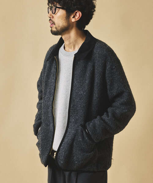 FREAK'S STORE（フリークスストア）の「襟コーデュロイ ニットジャケット（ブルゾン・メンズ・チャコールグレー/ブラウン/オフホワイト・SMALL/MEDIUM/LARGE）」の21枚目の写真