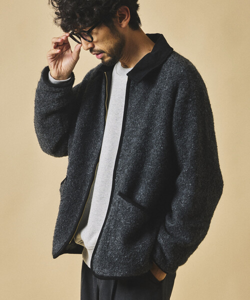 FREAK'S STORE（フリークスストア）の「襟コーデュロイ ニットジャケット（ブルゾン・メンズ・チャコールグレー/ブラウン/オフホワイト・SMALL/MEDIUM/LARGE）」の22枚目の写真