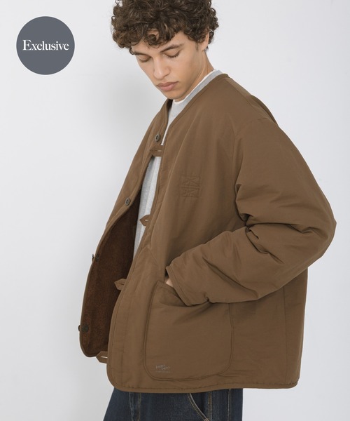 ARMY TWILL(アーミーツイル)の「『別注』ARMY TWILL×Sonny Label REVERSIBLE JACKET(ノーカラージャケット・メンズ・ブラック/カーキ/ブラウン・MEDIUM/SMALL/LARGE)」の1枚目の写真