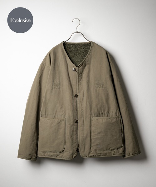 ARMY TWILL(アーミーツイル)の「『別注』ARMY TWILL×Sonny Label REVERSIBLE JACKET(ノーカラージャケット・メンズ・ブラック/カーキ/ブラウン・MEDIUM/SMALL/LARGE)」の3枚目の写真