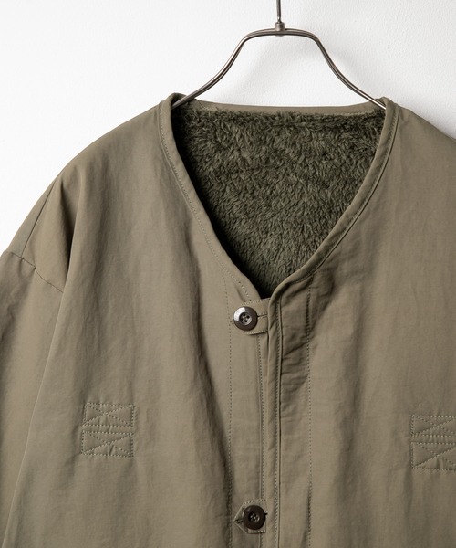 ARMY TWILL(アーミーツイル)の「『別注』ARMY TWILL×Sonny Label REVERSIBLE JACKET(ノーカラージャケット・メンズ・ブラック/カーキ/ブラウン・MEDIUM/SMALL/LARGE)」の13枚目の写真