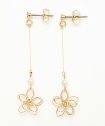【岩座】石花ワイヤーロングピアス