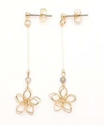 【岩座】石花ワイヤーロングピアス