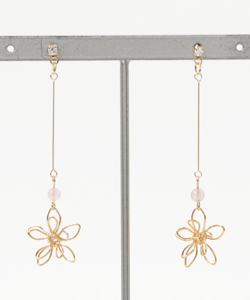 岩座 IWAKURA（イワクラ）の「【岩座】石花ワイヤーロングピアス（ピアス（両耳用）・レディース・アクア/ホワイト/ピンク/ブラウン/ダークブルー/ストーン/ライトピンク・FREE）」の11枚目の写真