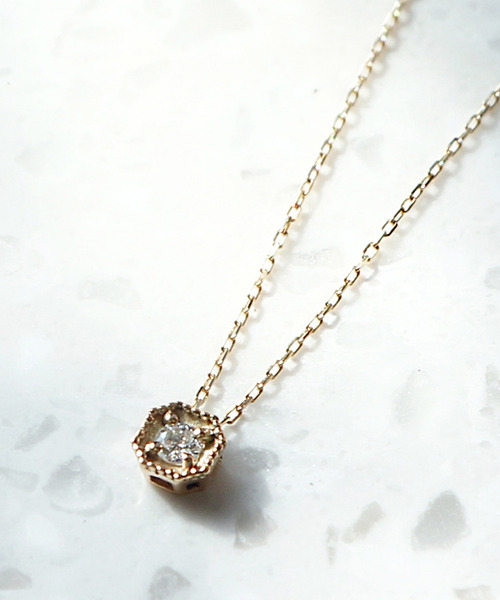 JUPITER(ジュピター)の「【K10】ダイヤモンドネックレス<全長約40.2cm(調節した時の長さ36.9㎝)>(ネックレス・レディース・ゴールド/ゴールド系その他2・FREE)」の6枚目の写真