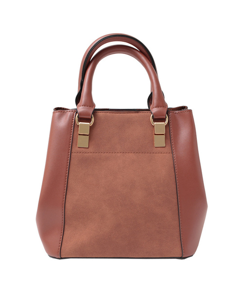 titivate(ティティベイト)の「フェイクスウェード異素材切替ハンドバッグ(ハンドバッグ・レディース・キャメル/ブラック/ライトベージュ/ネイビー/ブラウン・FREE)」の2枚目の写真