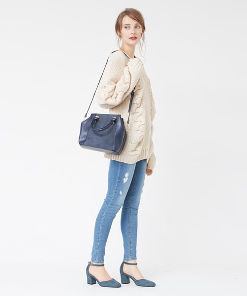 titivate(ティティベイト)の「フェイクスウェード異素材切替ハンドバッグ(ハンドバッグ・レディース・キャメル/ブラック/ライトベージュ/ネイビー/ブラウン・FREE)」の17枚目の写真