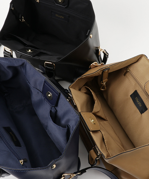 titivate(ティティベイト)の「フェイクスウェード異素材切替ハンドバッグ(ハンドバッグ・レディース・キャメル/ブラック/ライトベージュ/ネイビー/ブラウン・FREE)」の14枚目の写真