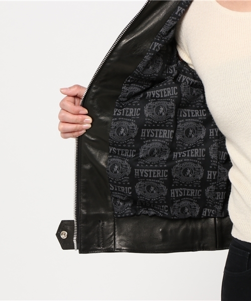 HYSTERIC GLAMOR レザージャケット　レディース　BLACK HYSTERIC GLAMOUR（ヒステリックグラマー）の「Lewis Leathers