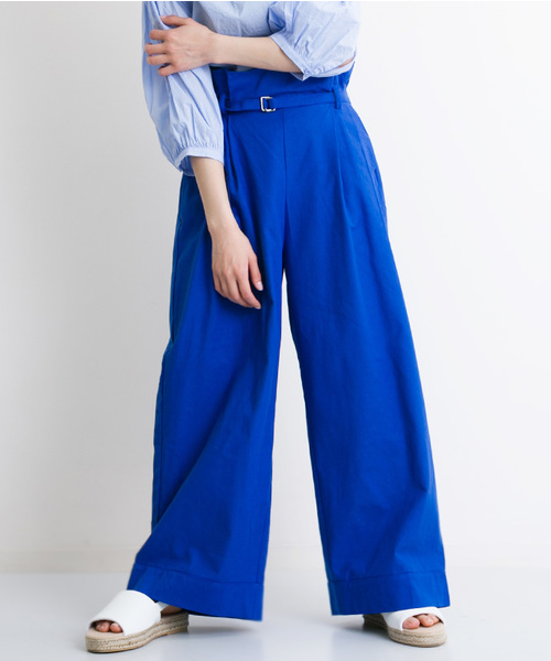 MERLOT（メルロー）の「ハイウエストベルト付きワイドパンツ4999（その他パンツ・レディース・ネイビー/ブルー/カーキ/ブラック/ベージュ・FREE）」の5枚目の写真