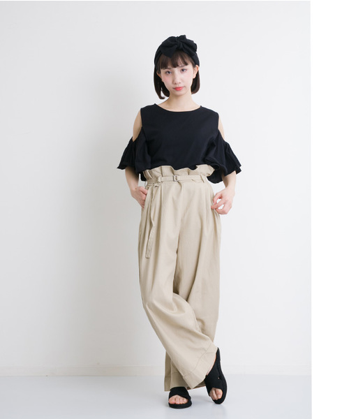MERLOT（メルロー）の「ハイウエストベルト付きワイドパンツ4999（その他パンツ・レディース・ネイビー/ブルー/カーキ/ブラック/ベージュ・FREE）」の15枚目の写真