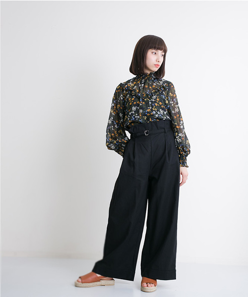 MERLOT（メルロー）の「ハイウエストベルト付きワイドパンツ4999（その他パンツ・レディース・ネイビー/ブルー/カーキ/ブラック/ベージュ・FREE）」の18枚目の写真