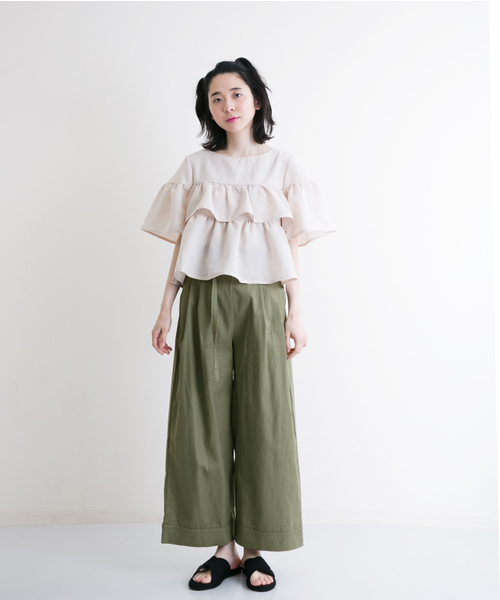 MERLOT（メルロー）の「ハイウエストベルト付きワイドパンツ4999（その他パンツ・レディース・ネイビー/ブルー/カーキ/ブラック/ベージュ・FREE）」の20枚目の写真