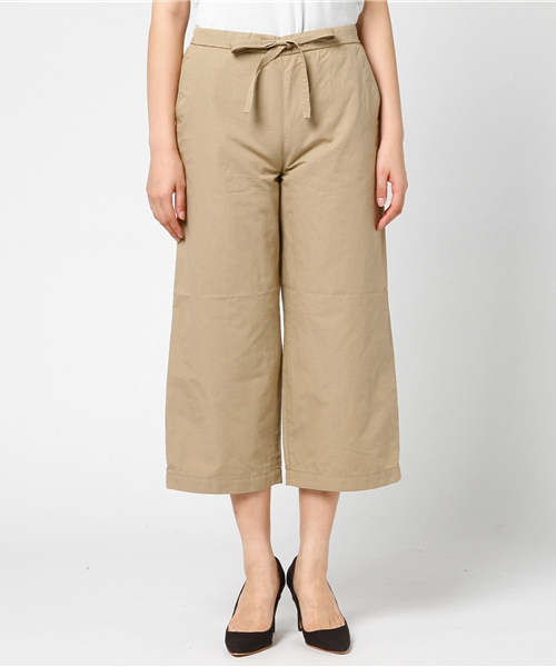 SHIPS Days（シップスデイズ）の「SHIPS Days STANDARD: コットンリネン ワイド パンツ(ベージュ)（その他パンツ・レディース・カーキ・SMALL/LARGE/MEDIUM）」の5枚目の写真