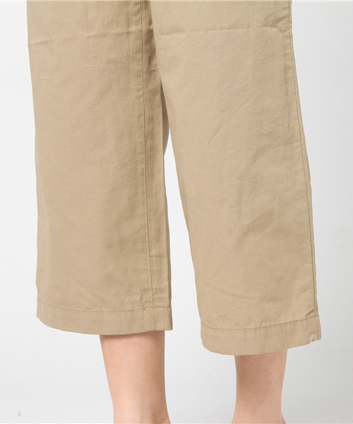 SHIPS Days（シップスデイズ）の「SHIPS Days STANDARD: コットンリネン ワイド パンツ(ベージュ)（その他パンツ・レディース・カーキ・SMALL/LARGE/MEDIUM）」の3枚目の写真
