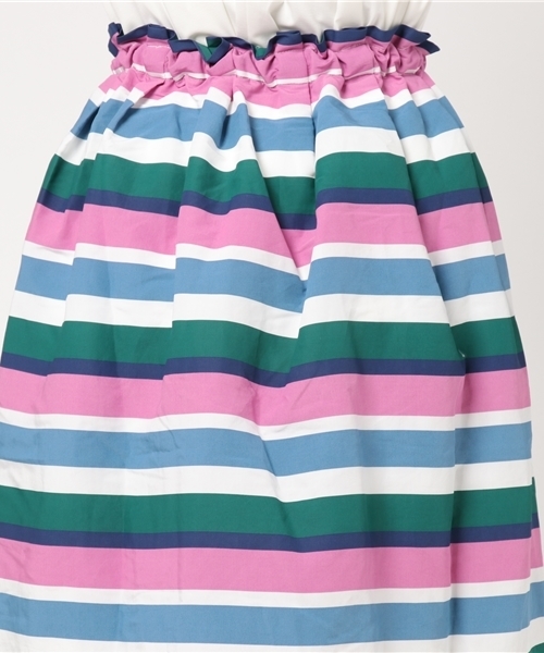 POU DOU DOU(プードゥドゥ)の「マルチボーダータックスカート(スカート・レディース・イエロー/ピンク・3)」の7枚目の写真