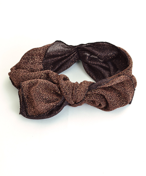 MERLOT（メルロー）の「ラメヘアバンドターバン4362（ヘアバンド・レディース・ブラウン/シルバー/ピンク/ネイビー・FREE）」の2枚目の写真