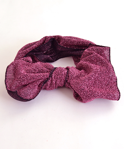 MERLOT（メルロー）の「ラメヘアバンドターバン4362（ヘアバンド・レディース・ブラウン/シルバー/ピンク/ネイビー・FREE）」の3枚目の写真