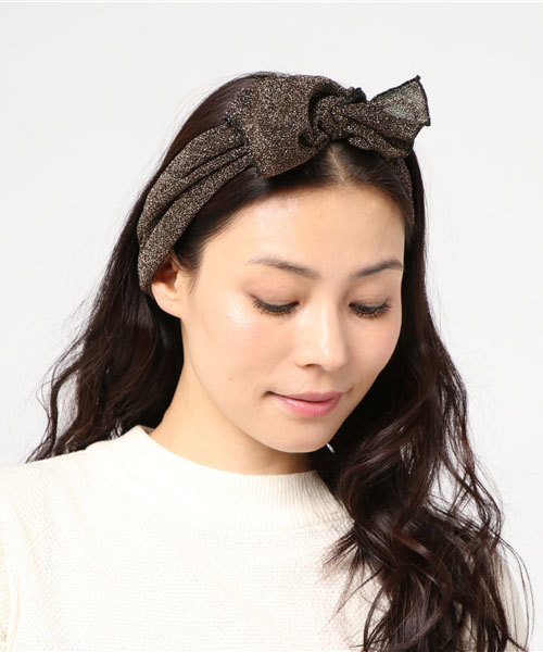 MERLOT（メルロー）の「ラメヘアバンドターバン4362（ヘアバンド・レディース・ブラウン/シルバー/ピンク/ネイビー・FREE）」の12枚目の写真