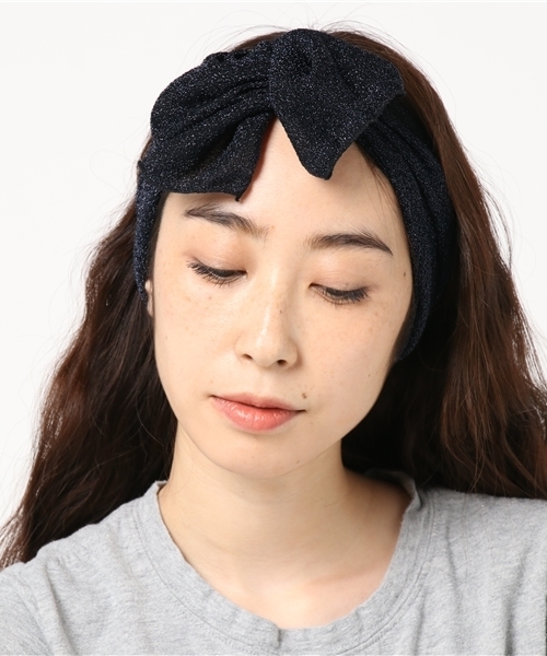 MERLOT（メルロー）の「ラメヘアバンドターバン4362（ヘアバンド・レディース・ブラウン/シルバー/ピンク/ネイビー・FREE）」の10枚目の写真