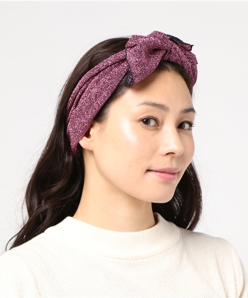 MERLOT（メルロー）の「ラメヘアバンドターバン4362（ヘアバンド・レディース・ブラウン/シルバー/ピンク/ネイビー・FREE）」の15枚目の写真