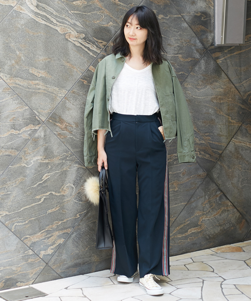 AMERICAN RAG CIE（アメリカンラグシー）の「AMERICAN RAG CIE ダブルクロスラインパンツ（その他パンツ・レディース・ブラック/ネイビー・0/1）」の16枚目の写真