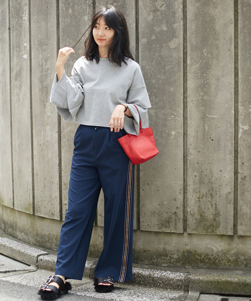 AMERICAN RAG CIE（アメリカンラグシー）の「AMERICAN RAG CIE ダブルクロスラインパンツ（その他パンツ・レディース・ブラック/ネイビー・0/1）」の15枚目の写真
