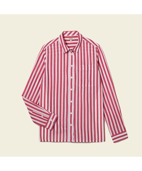AIGLE(エーグル)の「ジュニパーストライプシャツ(シャツ/ブラウス・レディース・ブルー/レッド・38/40/36)」の5枚目の写真