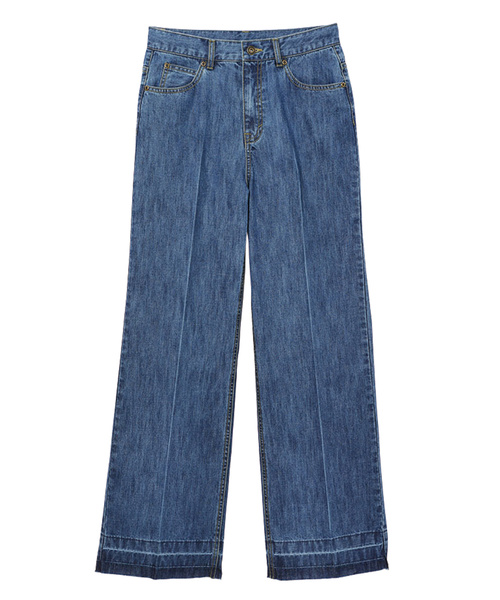 RANAN（ラナン）の「きれい見えワイドデニム（デニムパンツ・レディース・インディゴブルー/ブルー/オフホワイト・61/64/67/73/70）」の14枚目の写真