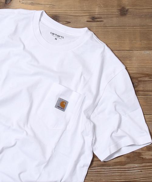 Carhartt（カーハート）の「Carhartt(カーハート)ポケットTシャツ（Tシャツ/カットソー・メンズ・ライトピンク/ホワイト/ターコイズブルー・SMALL/LARGE/MEDIUM/X-LARGE）」の2枚目の写真