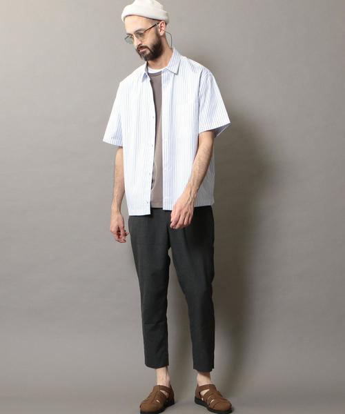 BEAUTY&YOUTH UNITED ARROWS（ビューティーアンドユースユナイテッドアローズ）の「BY ストライプ スナップボタン ワイドフォルム シャツ -MADE IN JAPAN-（シャツ/ブラウス・メンズ・コバルトブルー/ライトブルー・MEDIUM/X-LARGE/LARGE/SMALL）」の4枚目の写真