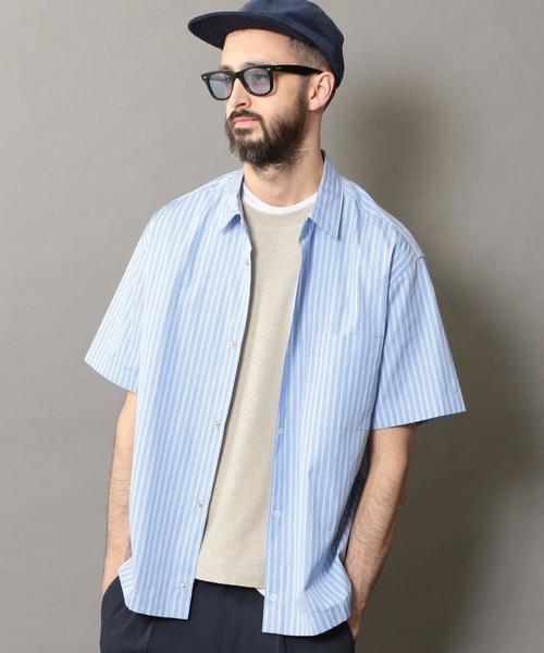 BEAUTY&YOUTH UNITED ARROWS（ビューティーアンドユースユナイテッドアローズ）の「BY ストライプ スナップボタン ワイドフォルム シャツ -MADE IN JAPAN-（シャツ/ブラウス・メンズ・コバルトブルー/ライトブルー・MEDIUM/X-LARGE/LARGE/SMALL）」の11枚目の写真