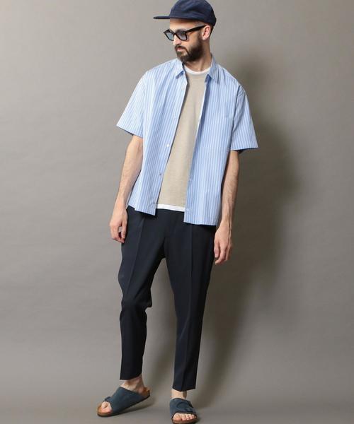 BEAUTY&YOUTH UNITED ARROWS（ビューティーアンドユースユナイテッドアローズ）の「BY ストライプ スナップボタン ワイドフォルム シャツ -MADE IN JAPAN-（シャツ/ブラウス・メンズ・コバルトブルー/ライトブルー・MEDIUM/X-LARGE/LARGE/SMALL）」の8枚目の写真