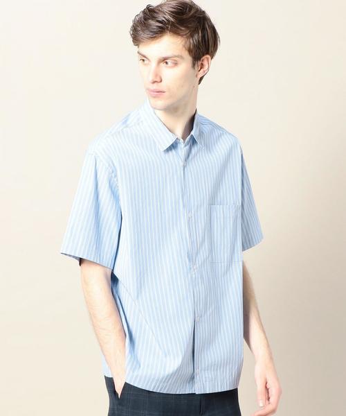 BEAUTY&YOUTH UNITED ARROWS（ビューティーアンドユースユナイテッドアローズ）の「BY ストライプ スナップボタン ワイドフォルム シャツ -MADE IN JAPAN-（シャツ/ブラウス・メンズ・コバルトブルー/ライトブルー・MEDIUM/X-LARGE/LARGE/SMALL）」の18枚目の写真