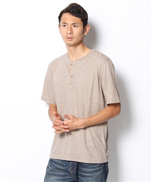B'2nd re'qua（ビーセカンドレクア）の「B'2nd re'qua (ビーセカンドレクア） ヘンリーネックTシャツ (6006)（Tシャツ/カットソー・メンズ・杢グレー/アイボリー/ネイビー/ベージュ・MEDIUM/LARGE）」の4枚目の写真