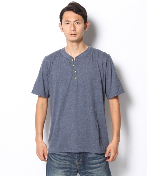 B'2nd re'qua（ビーセカンドレクア）の「B'2nd re'qua (ビーセカンドレクア） ヘンリーネックTシャツ (6006)（Tシャツ/カットソー・メンズ・杢グレー/アイボリー/ネイビー/ベージュ・MEDIUM/LARGE）」の6枚目の写真