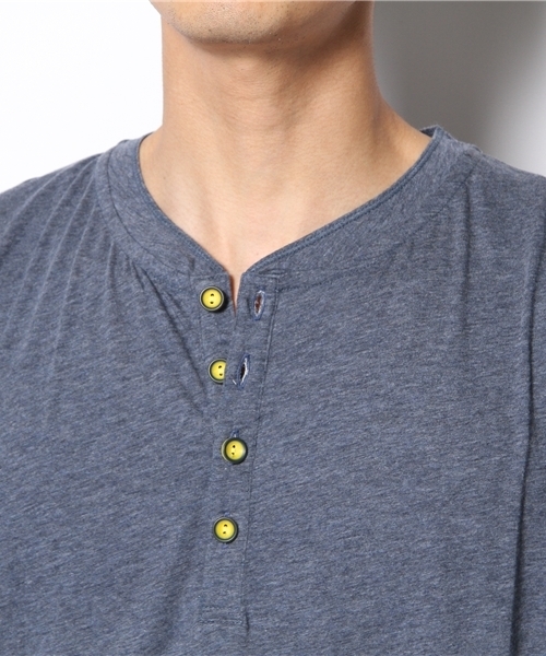 B'2nd re'qua（ビーセカンドレクア）の「B'2nd re'qua (ビーセカンドレクア） ヘンリーネックTシャツ (6006)（Tシャツ/カットソー・メンズ・杢グレー/アイボリー/ネイビー/ベージュ・MEDIUM/LARGE）」の9枚目の写真