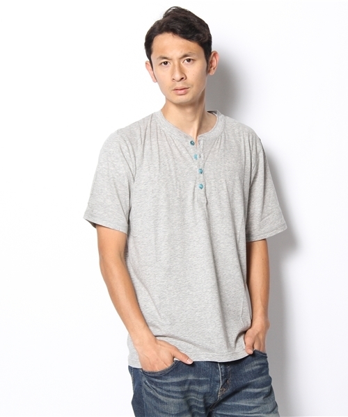 B'2nd re'qua（ビーセカンドレクア）の「B'2nd re'qua (ビーセカンドレクア） ヘンリーネックTシャツ (6006)（Tシャツ/カットソー・メンズ・杢グレー/アイボリー/ネイビー/ベージュ・MEDIUM/LARGE）」の5枚目の写真
