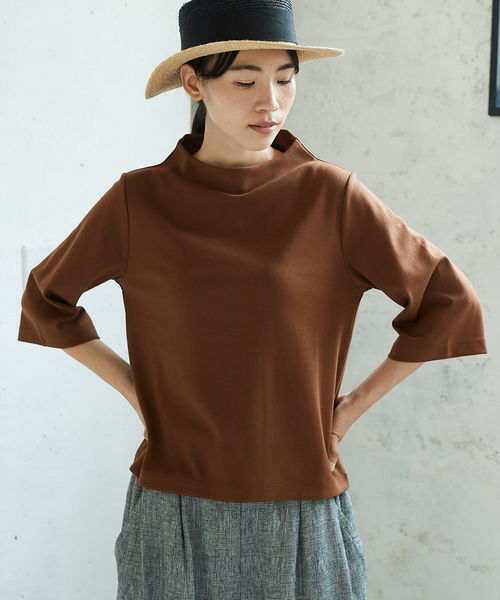 AMERICAN HOLIC（アメリカンホリック）の「ミニハイネックプルオーバー（Tシャツ/カットソー・レディース・ブラック/キャメル/カーキ・M/L）」の3枚目の写真