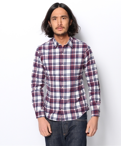 SHIPS(シップス)の「SC: シャギー/ネルチェック ナローシャツ■(シャツ/ブラウス・メンズ・ブルー/ダークブルー/ネイビー/ライトブルー/レッド/ピンク・SMALL/MEDIUM/LARGE/X-LARGE)」の17枚目の写真