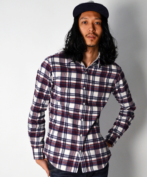 SHIPS(シップス)の「SC: シャギー/ネルチェック ナローシャツ■(シャツ/ブラウス・メンズ・ブルー/ダークブルー/ネイビー/ライトブルー/レッド/ピンク・SMALL/MEDIUM/LARGE/X-LARGE)」の14枚目の写真